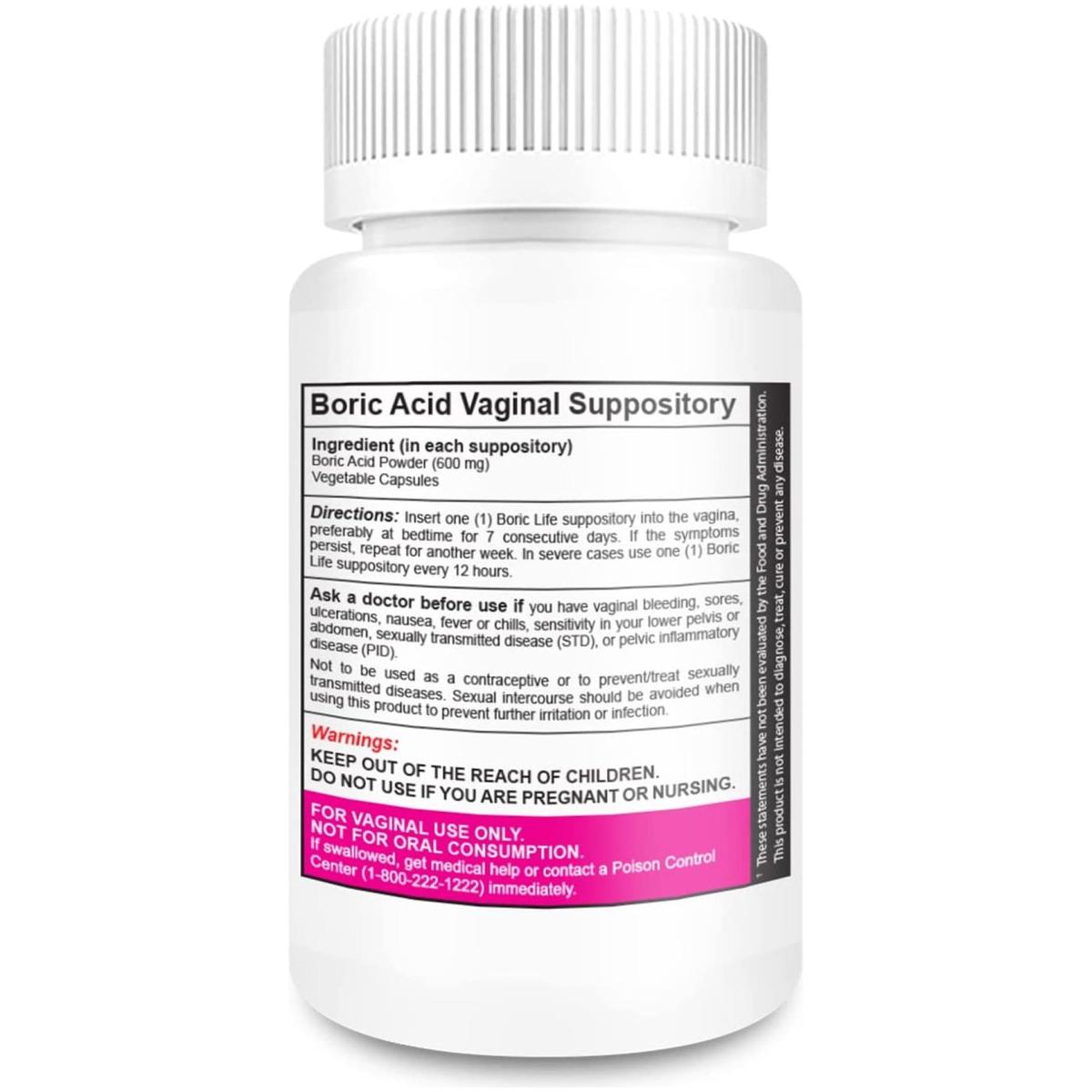 NutraBlast Boric Life Acid Vaginal Suppositories (30 Count) - Glam Global UK