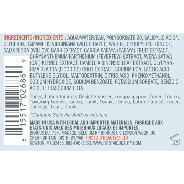 First Aid Beauty Oil - Minimizing Toner with Salicylic Acid – 150ml - Glam Global UKFirst Aid Beauty