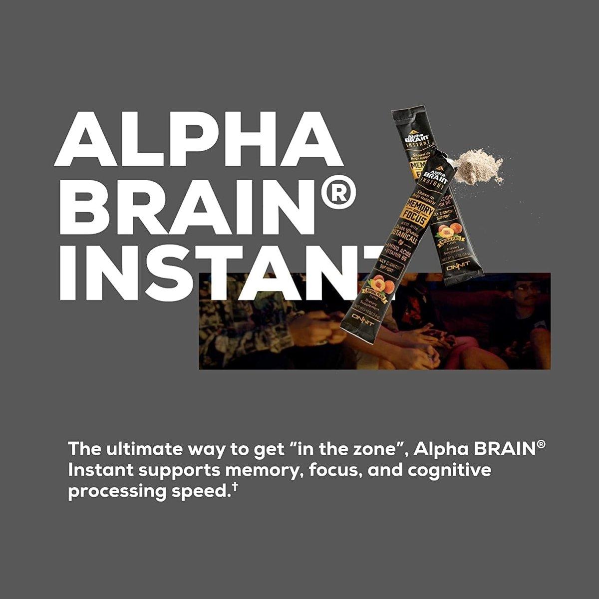 Onnit Alpha Brain Instant (30Ct Box) - Premium Nootropic Brain Booster Supplement - Boost Focus, Concentration & Memory - Alpha GPC, L Theanine, Bacopa Monnieri, Huperzine A, Vitamin B6 - Glam Global UK