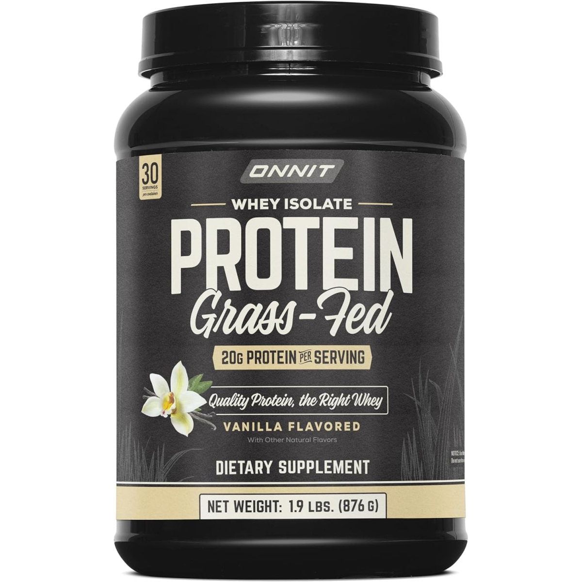 Onnit Grass Fed Whey Isolate Protein - Vanilla (20 Servings) - Glam Global UK