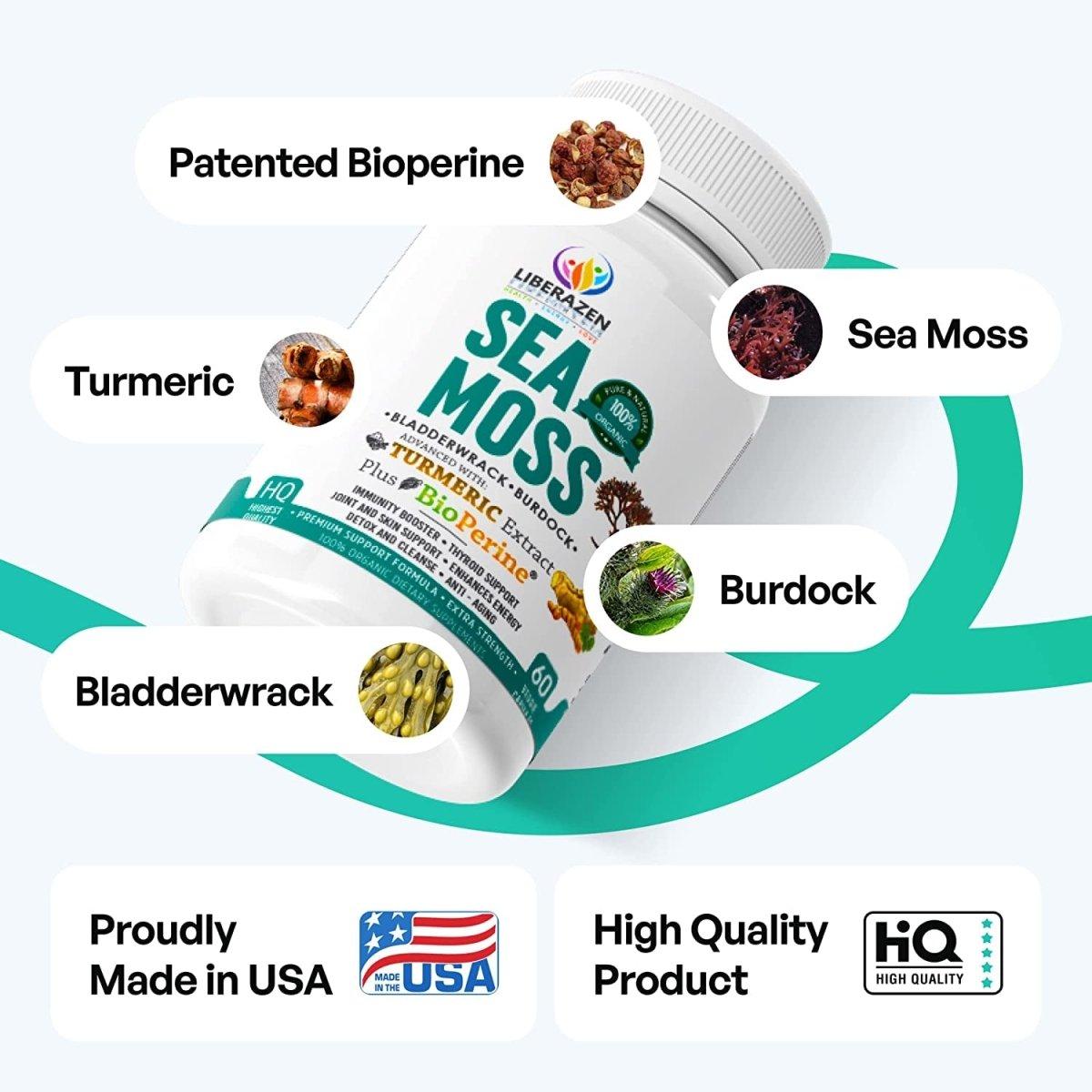 Organic Irish Sea Moss Pills - 60 Capsules - Glam Global UK