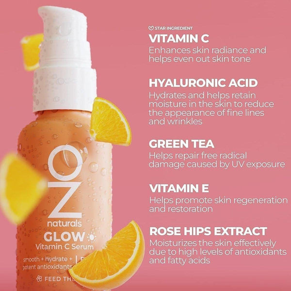 OZNATURALS GLOW SERUM: Vitamin C Serum - 30ml - Glam Global UKOZNATURALS