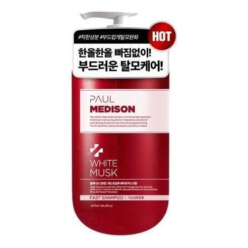 PAUL MEDISON Deep Red Fast Hair Loss Shampoo White Musk 1077ml | Strengthen & Revitalize Hair - Glam Global UKPAUL MEDISON