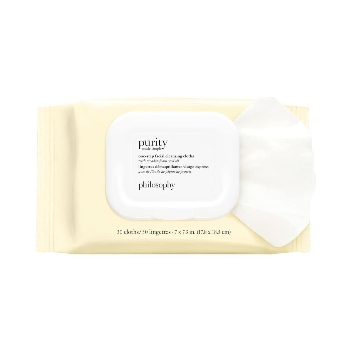 Philosophy Purity Made Simple One-Step Facial Cleansing Cloths 30 Ct - Glam Global UK