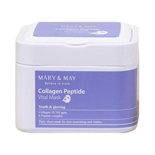 [MARY & MAY] Collagen Peptide Vital Mask Sheets 30 Sheets - Glam Global UKMARY & MAY