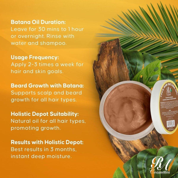 RA Cosmetics Raw Batana Hair Oil - 473ml for Hair Growth - Glam Global UKRA Cosmetics