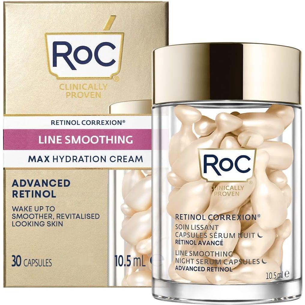 RoC Skincare Retinol Correxion Line Smoothing Night Serum Capsules (30 Count) - Glam Global UK