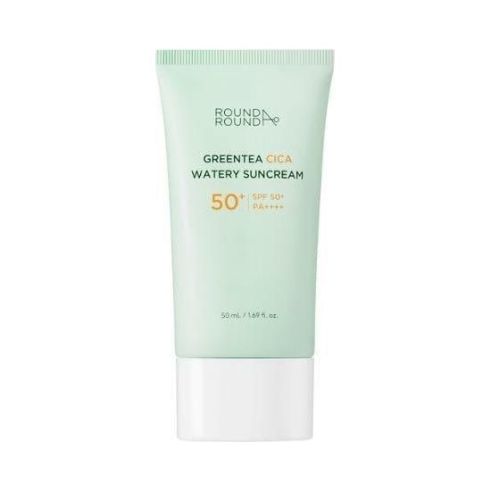 ROUND A'ROUND Greentea Cica Watery Sun Cream 50ml - Glam Global UK