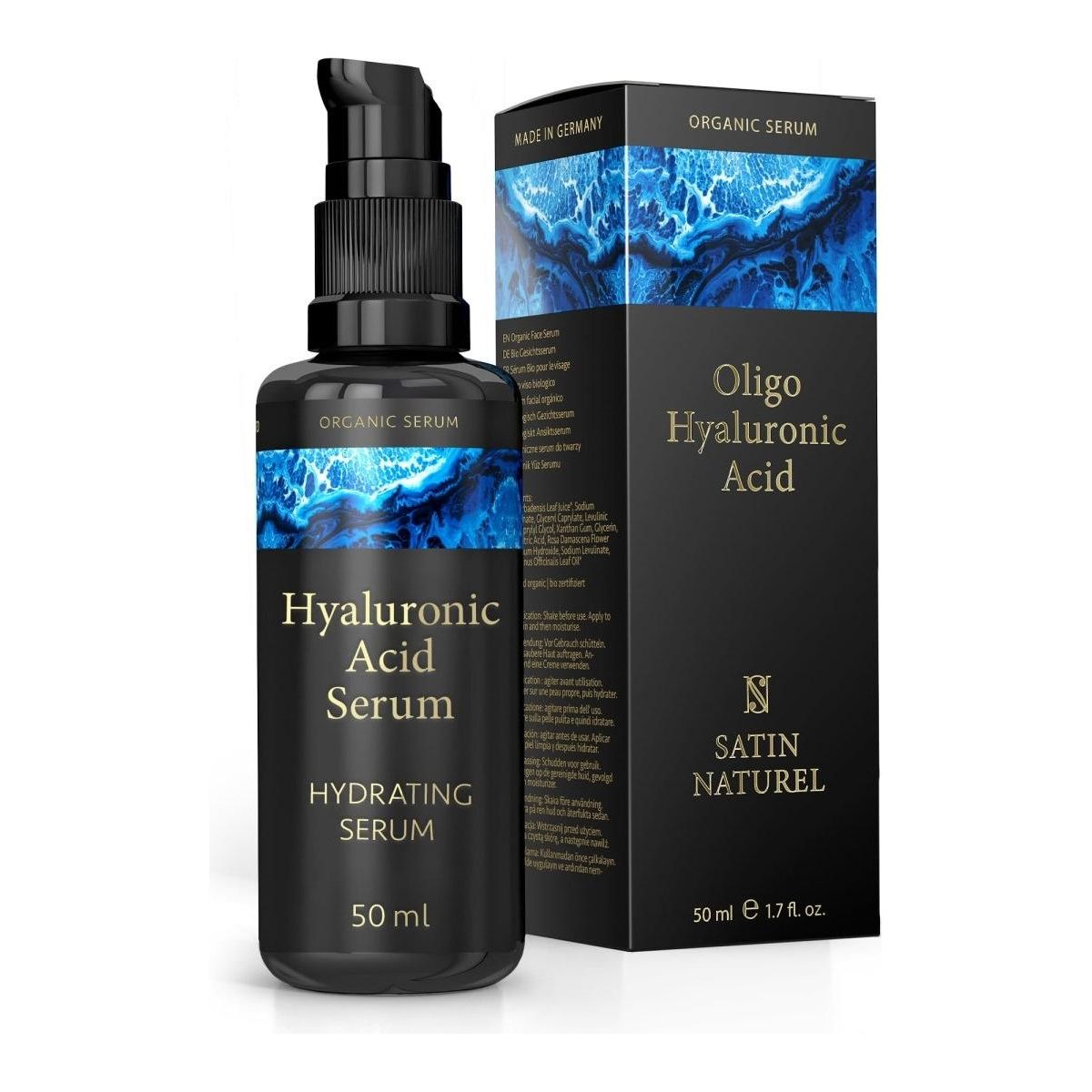 Satin Naturel Hyaluronic Acid Serum - 50ml - Glam Global UK