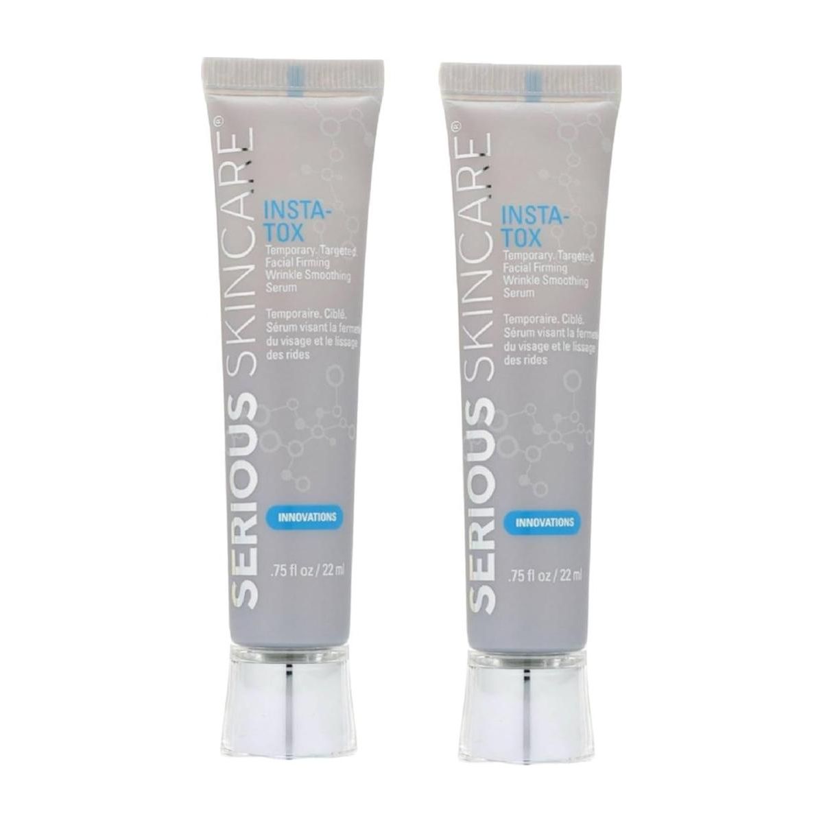 Serious Skincare INSTA-TOX Instant Wrinkle Smoothing Serum - Instant Line Filler - Two 22ml Tubes (2Pack) - Glam Global UK