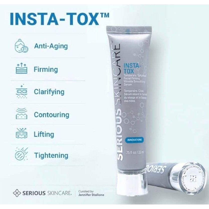 Serious Skincare INSTA-TOX Instant Wrinkle Smoothing Serum - Instant Line Filler - Two 22ml Tubes (2Pack) - Glam Global UK