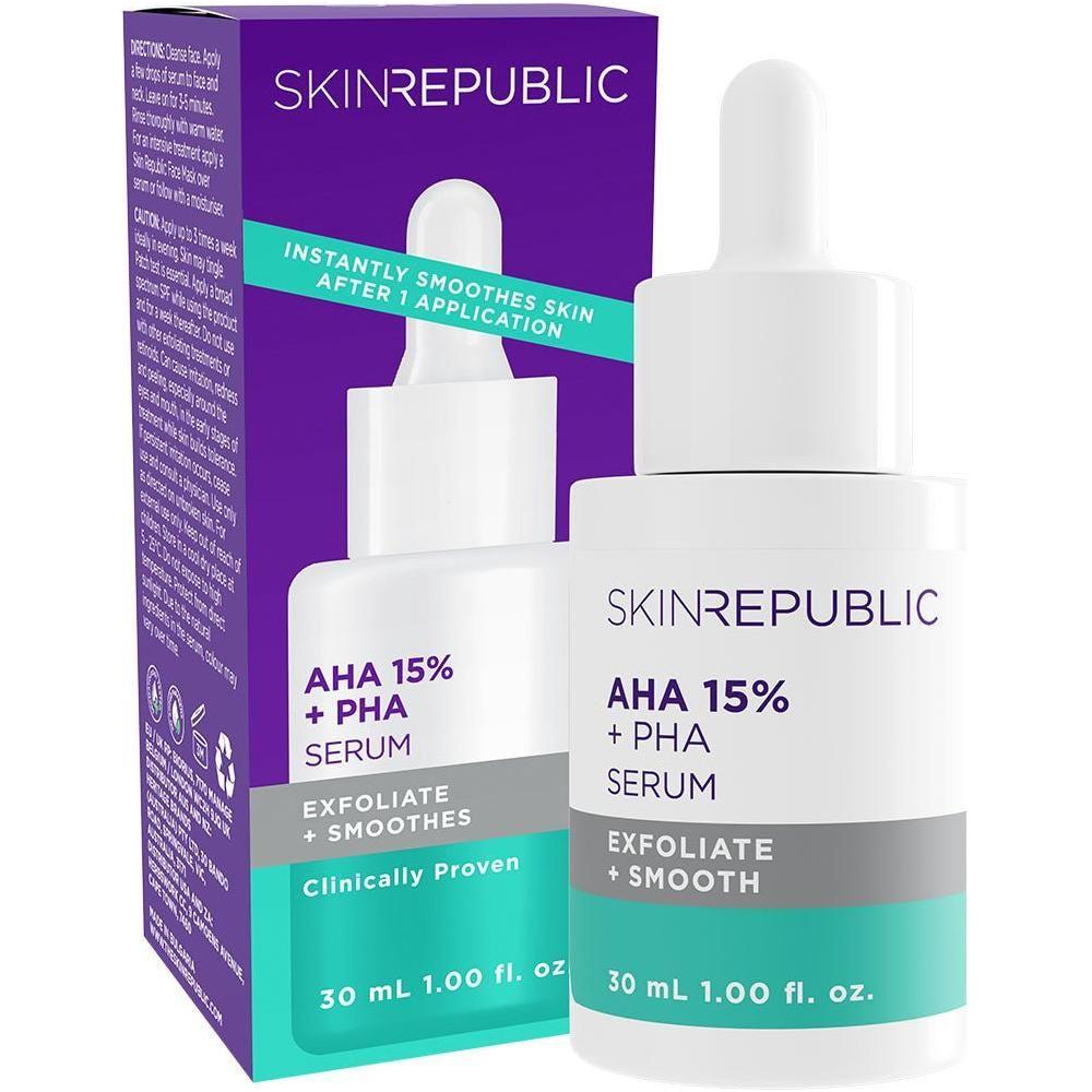 Skin Republic AHA 15% + PHA Serum 30ml - Glam Global UK