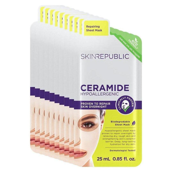 Skin Republic Ceramide Complex 3% Sheet Mask (Pack of 10) - Glam Global UKSkin Republic