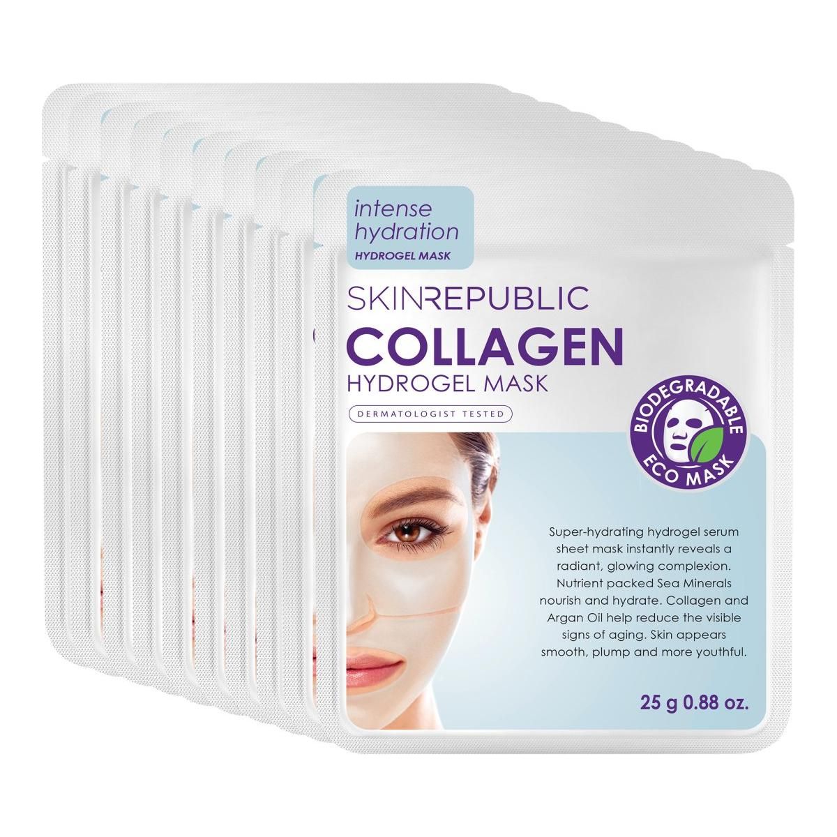 Skin Republic Collagen Hydrogel Face Sheet Mask (Pack Of 10) - Glam Global UK