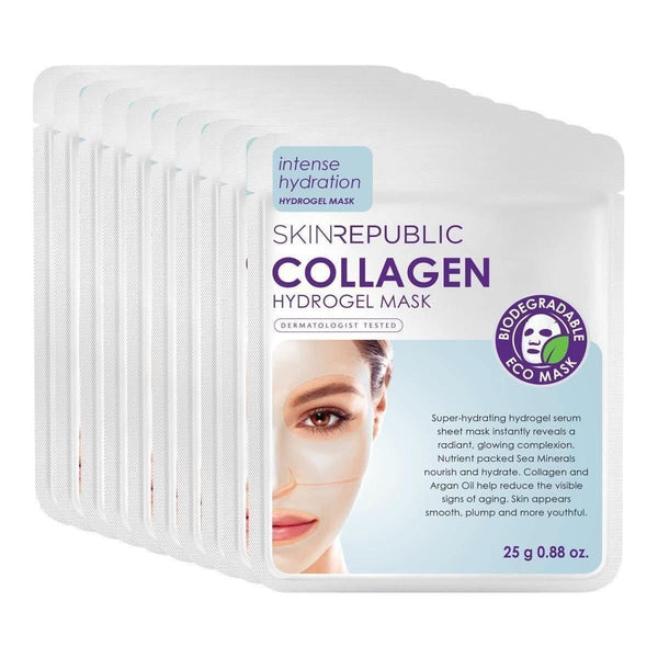 Skin Republic Collagen Hydrogel Face Sheet Mask (Pack Of 10) - Glam Global UKSkin Republic