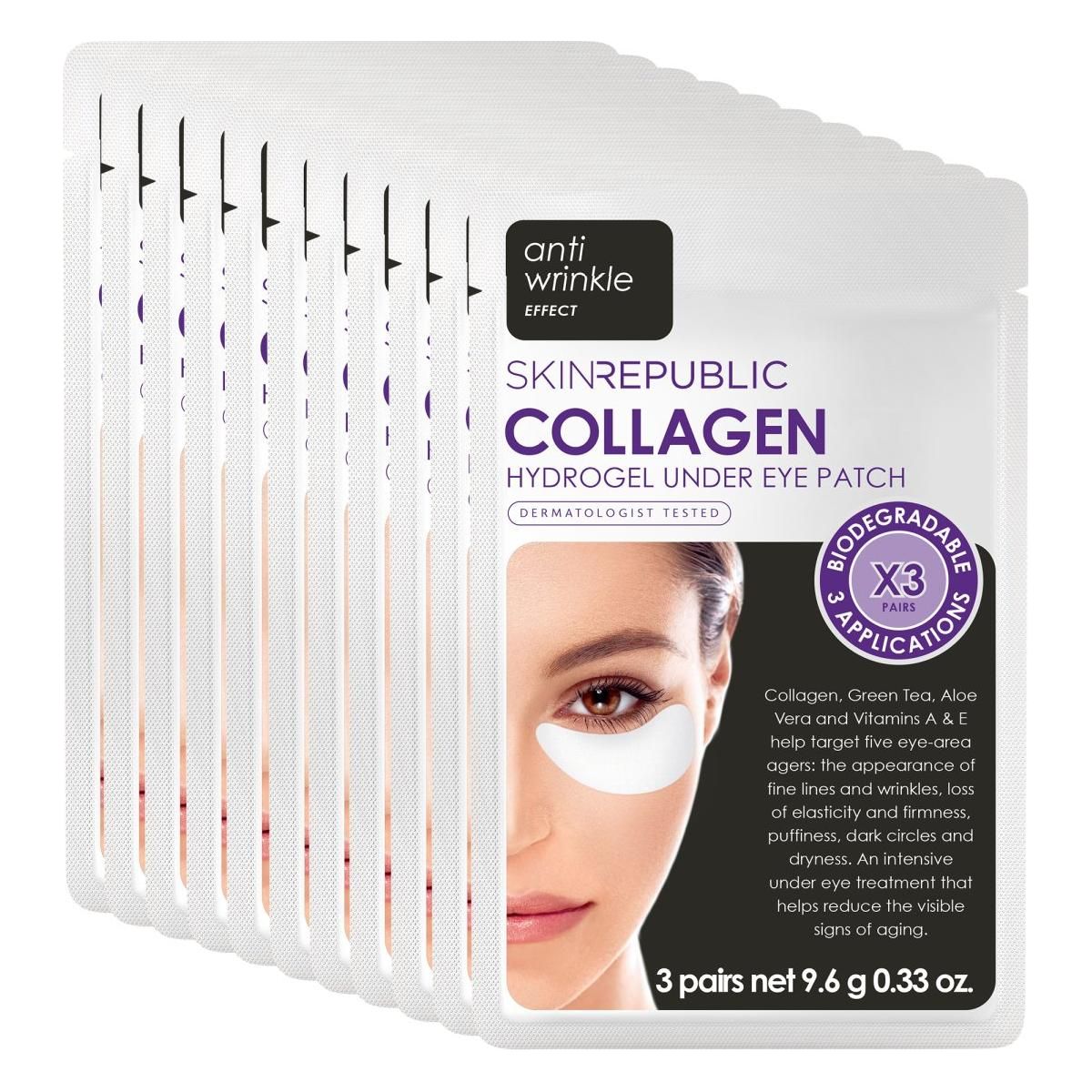 Skin Republic Collagen Hydrogel Under Eye Patches (Pack Of 10) - Glam Global UK