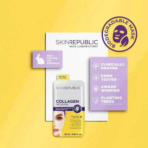 Skin Republic Collagen Infusion Face Sheet Mask (Pack Of 10) - Glam Global UKSkin Republic