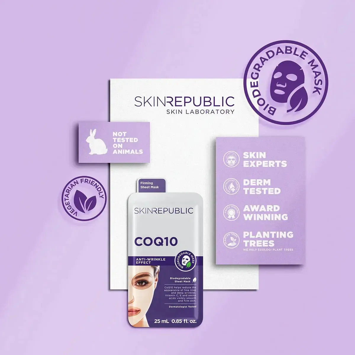 Skin Republic CoQ10 Anti-Wrinkle Effect Face Sheet Mask (Pack Of 10) - Glam Global UK