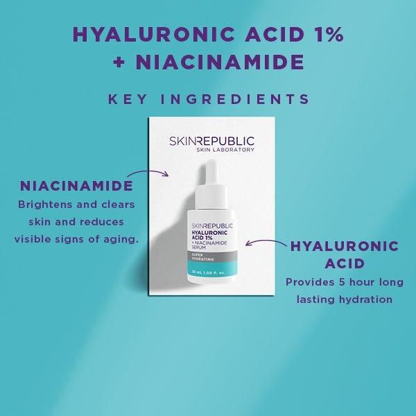 Skin Republic Hyaluronic Acid 1% + Niacinamide Serum 30ml - Glam Global UK