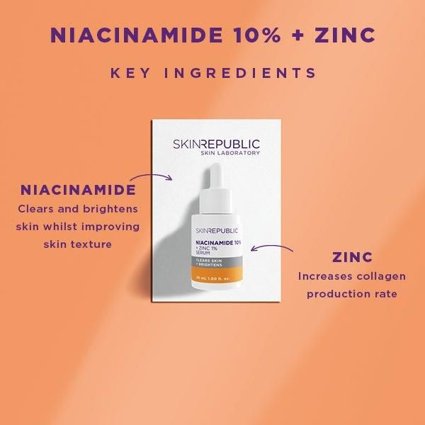 Skin Republic Niacinamide 10% + Zinc 1% Serum 30ml - Glam Global UK