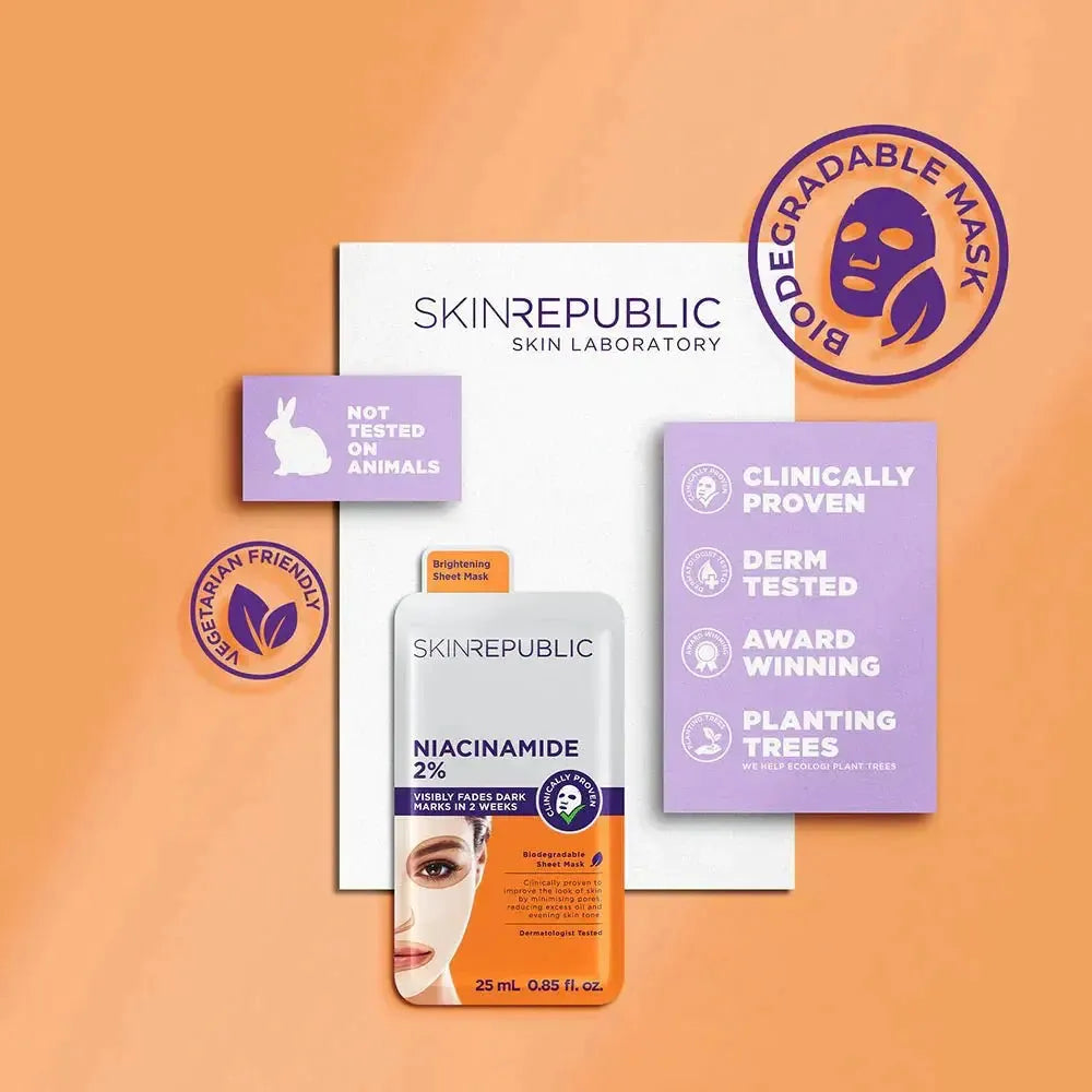 Skin Republic Niacinamide 2% Sheet Mask (Pack of 10) - Glam Global UK