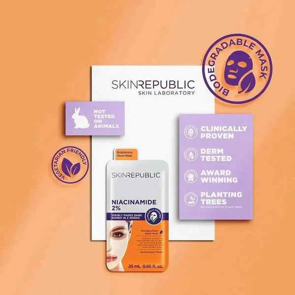 Skin Republic Niacinamide 2% Sheet Mask (Pack of 10) - Glam Global UKSkin Republic