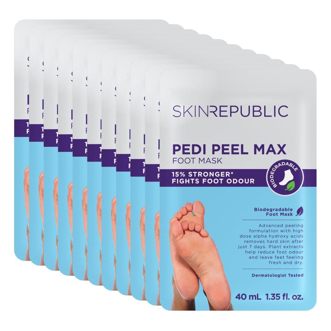 Skin Republic Pedi Peel Max Intensive Exfoliating Treatment (Pack of 10) - Glam Global UK