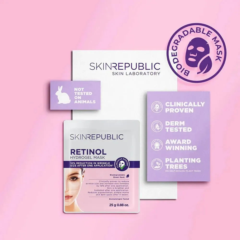 Skin Republic Retinol Hydrogel Face Sheet Mask (Pack Of 10) - Glam Global UK