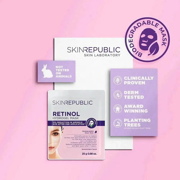 Skin Republic Retinol Hydrogel Face Sheet Mask (Pack Of 10) - Glam Global UKSkin Republic