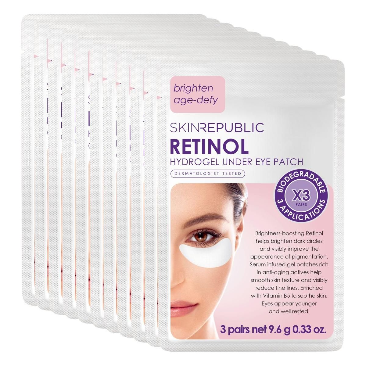 Skin Republic Retinol Hydrogel Under Eye Patches (Pack Of 10) - Glam Global UK