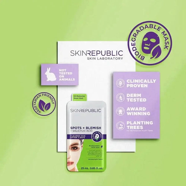 Skin Republic Spots + Blemish Face Sheet Mask (Pack Of 10) - Glam Global UKSkin Republic