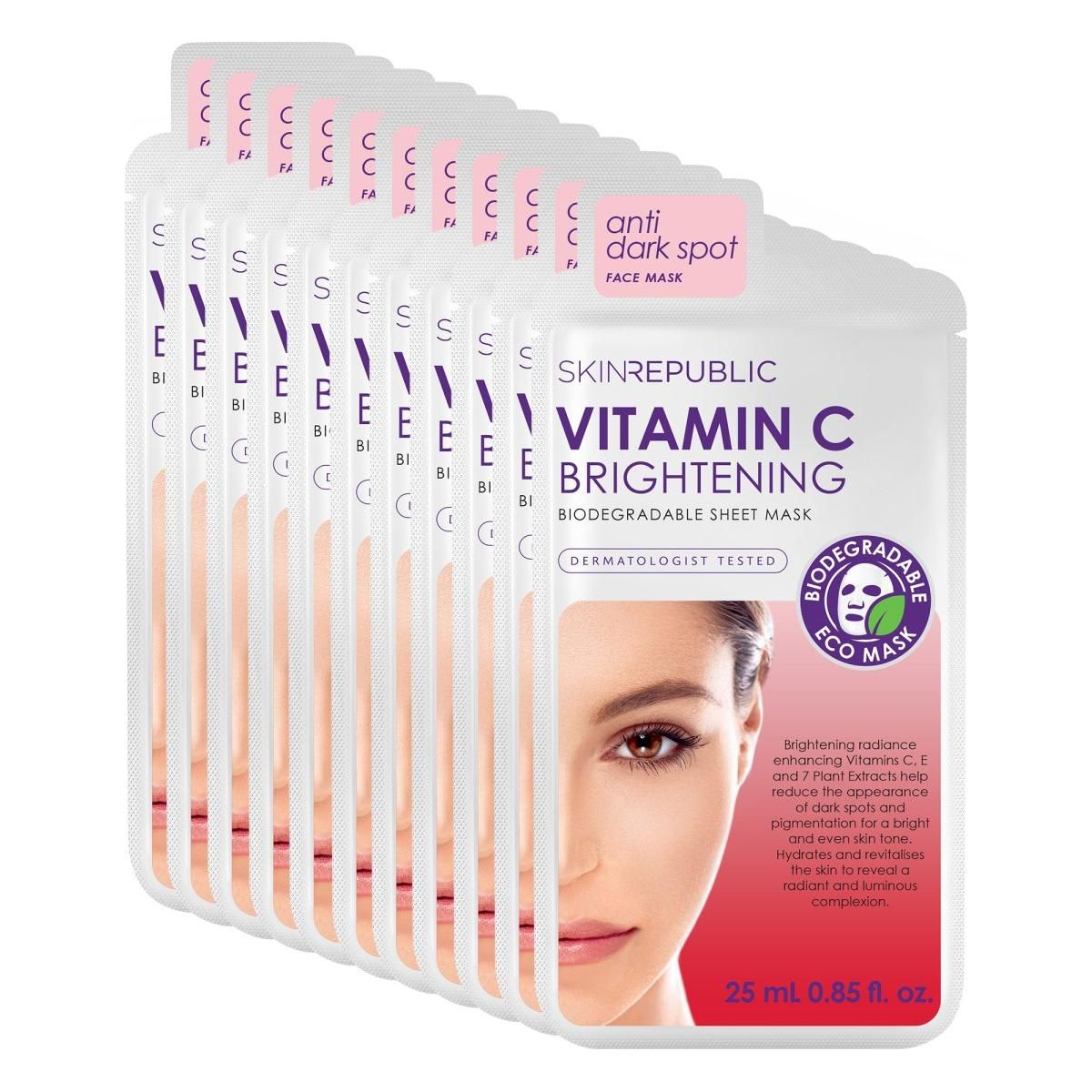 Skin Republic Vitamin C Brightening Face Sheet Mask (Pack of 10) - Glam Global UK