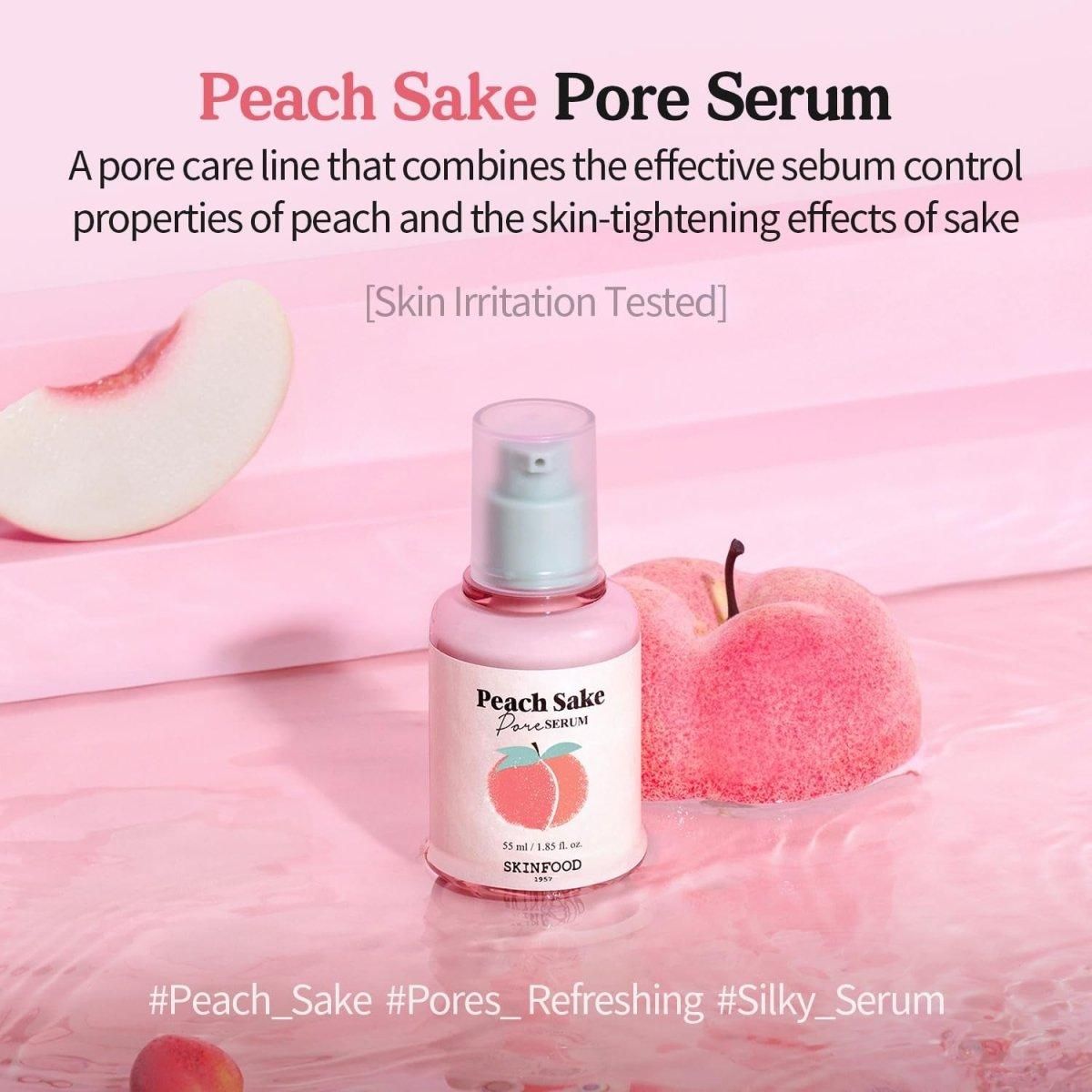 SKINFOOD Peach Sake Pore Serum - 55ml - Glam Global UKSKINFOOD