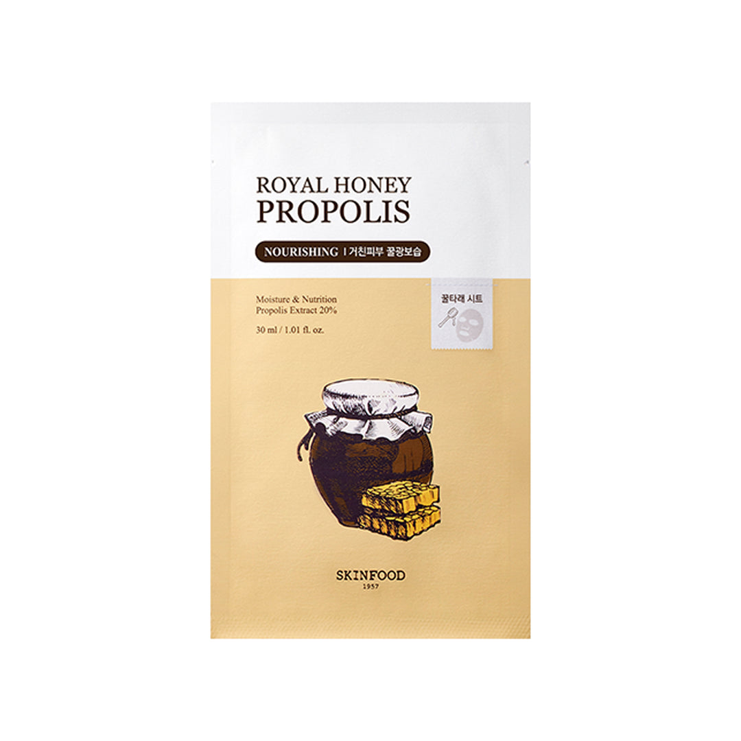 SKINFOOD Royal Honey Propolis Mask 30ml X 10ea - Glam Global UK