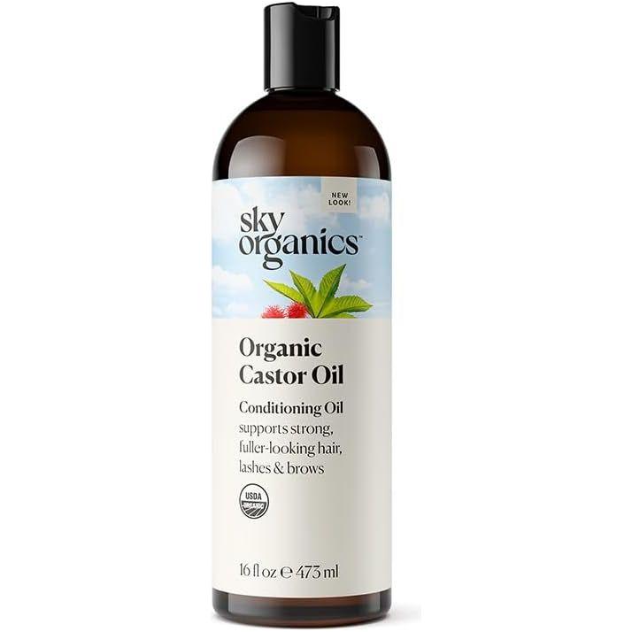 Sky Organics Organic Castor Oil for Hair - 473ml (Big Bottle) - Glam Global UK