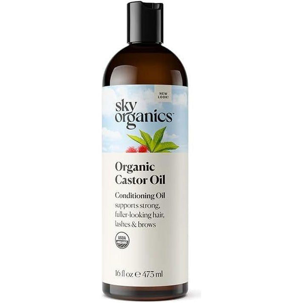 Sky Organics Organic Castor Oil - 473ml 100% Pure, Cold - Pressed, Multi - Use Moisturizer - Glam Global UKSky Organics