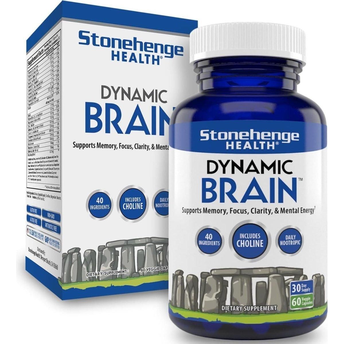 Stonehenge Health Dynamic Brain – Memory, Focus, & Clarity - 60 Capsules - Glam Global UK