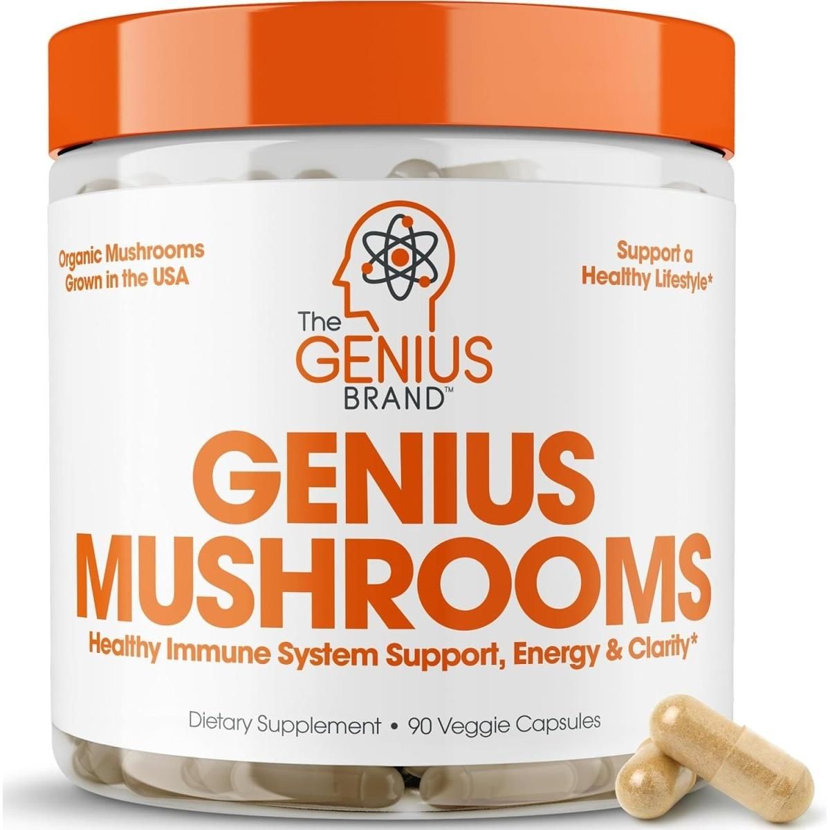 The Genius Brand The Genius Mushroom - Nootropic Brain Supplement 90 Veggie Capsules - Glam Global UK