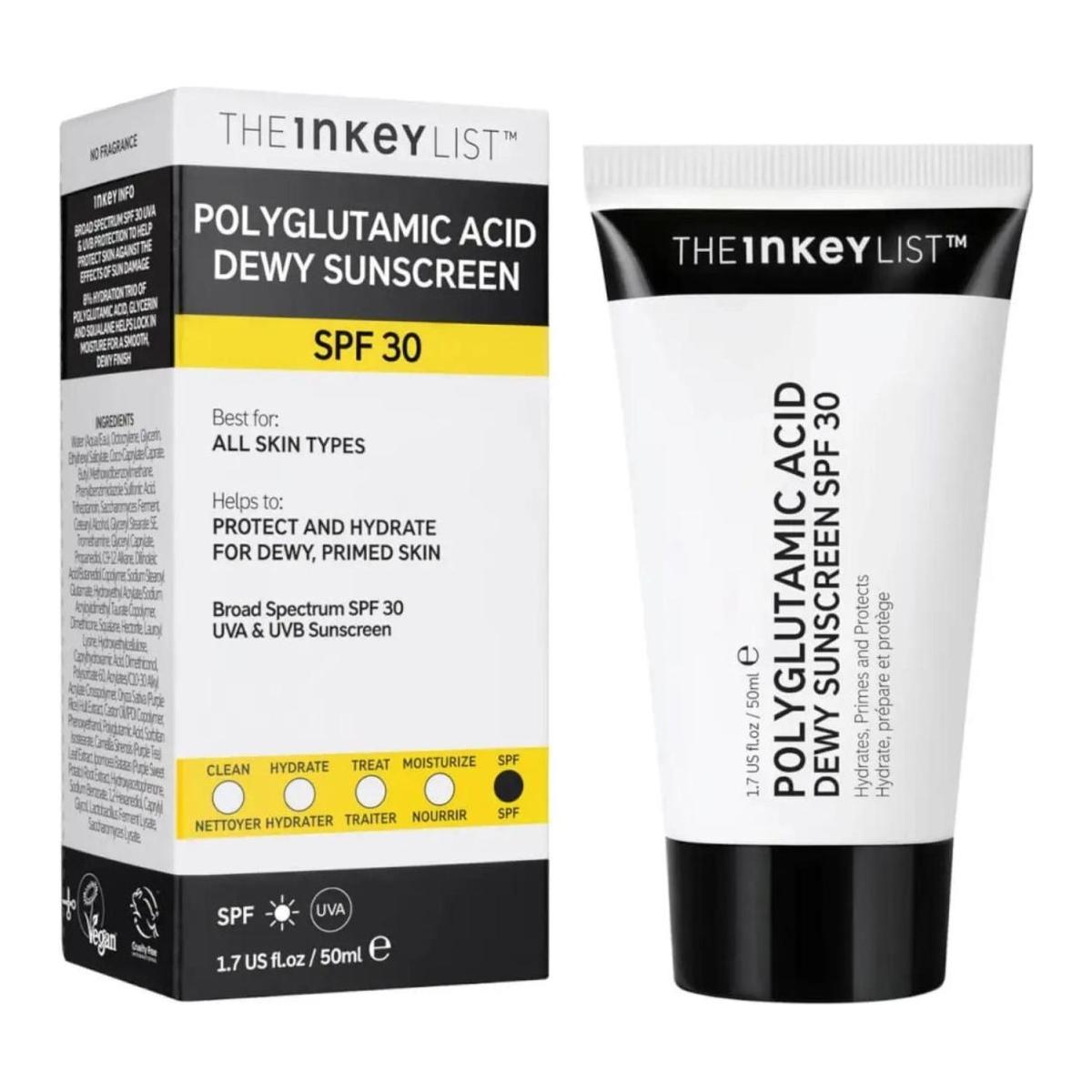 The Inkey List | Polyglutamic Acid Dewy Sunscreen SPF30 | 50ml - DG International Ventures Limited