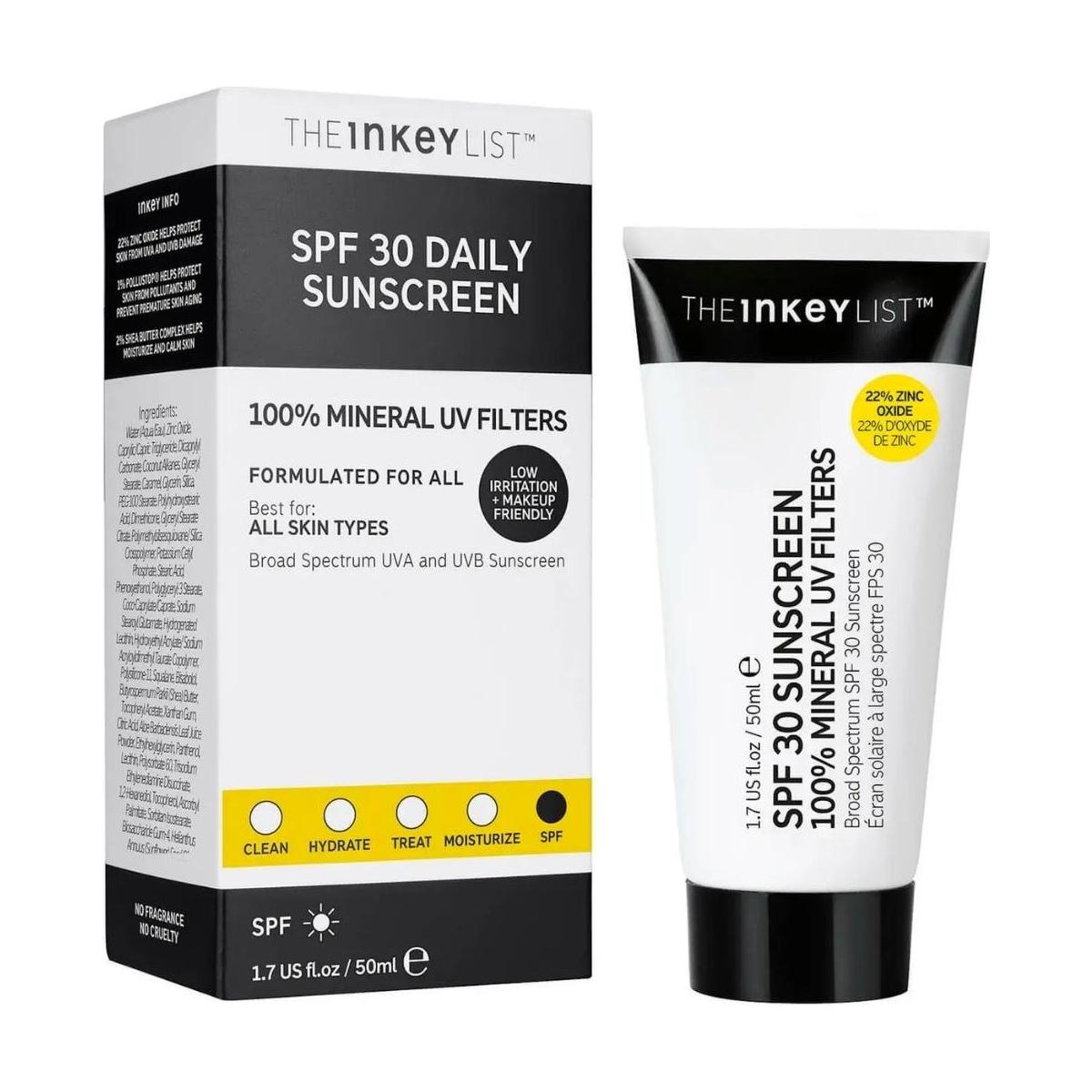 The INKEY List | SPF30 Sunscreen 100% Mineral UV Filters | 50ml - DG International Ventures Limited
