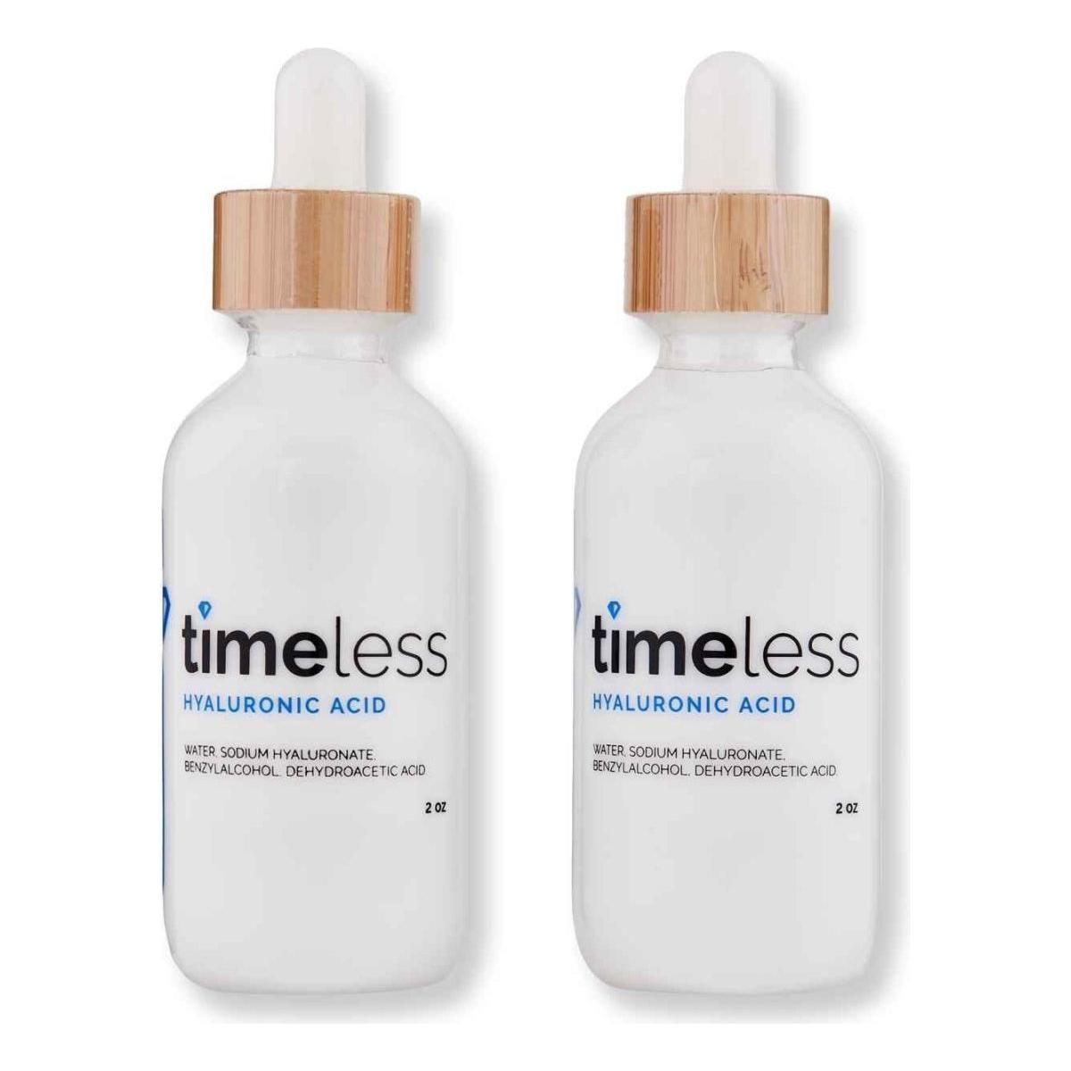 Timeless Skin Care Hyaluronic Acid 100% Pure Serum - 60ml (2 Pack) - Glam Global UK