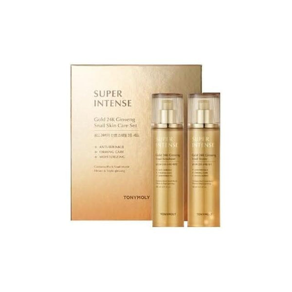 TONYMOLY SUPER INTENSE Gold 24K Ginseng Snail Set | Firming, Anti - Wrinkle & Deep Hydration - Glam Global UKTONYMOLY