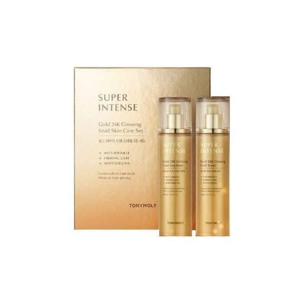 TONYMOLY SUPER INTENSE Gold 24K Ginseng Snail Set | Firming, Anti - Wrinkle & Deep Hydration - Glam Global UKTONYMOLY