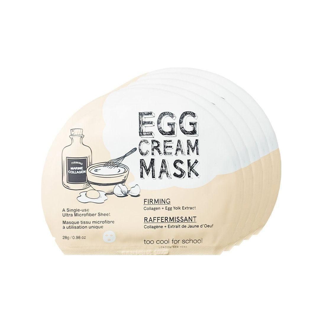 [TOO COOL FOR SCHOOL] Egg Cream Mask Set #Firming (5 Sheets) - Glam Global UK