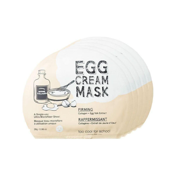 [TOO COOL FOR SCHOOL] Egg Cream Mask Set #Firming (5 Sheets) - Glam Global UKTOO COOL FOR SCHOOL