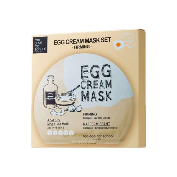 [TOO COOL FOR SCHOOL] Egg Cream Mask Set #Firming (5 Sheets) - Glam Global UKTOO COOL FOR SCHOOL
