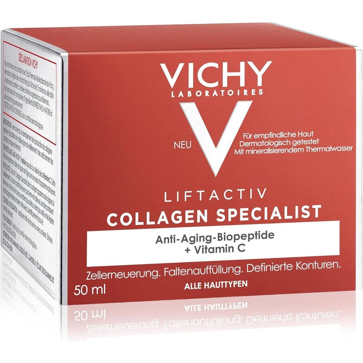 VICHY Liftactiv Collagen Specialist Peptide and Vitamin C Moisturiser 50ml - Glam Global UK