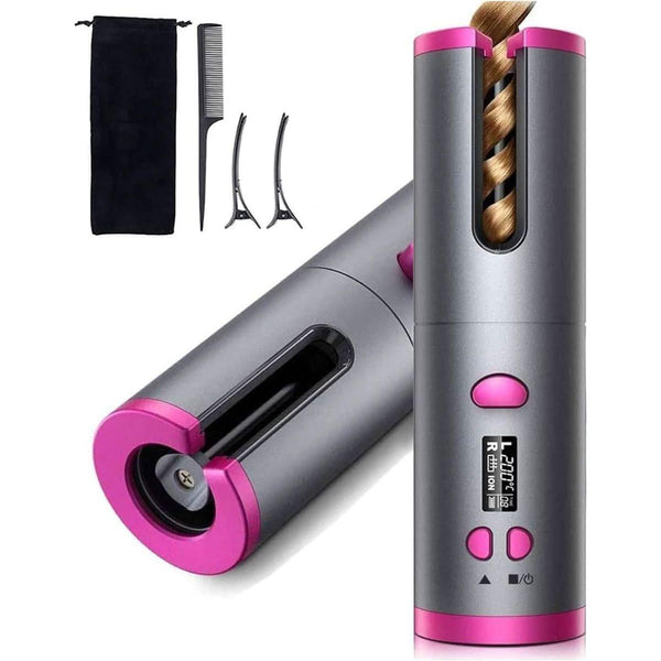 World's First WIRELESS AUTOMATED Curling Iron (Pink) - Glam Global UKGlam Global UK